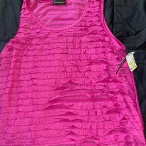 New Directions Vibrant Pink Layered Tank Top